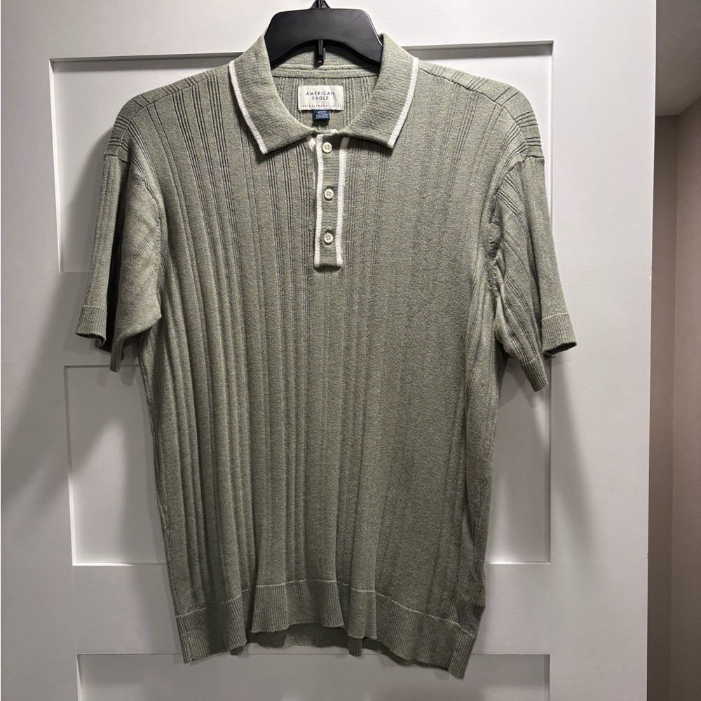 Men's American Eagle Weekend Tipped Sweater Polo Shirt